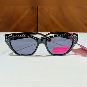 NWT Betsey Johnson Bling Black Sunglasses
